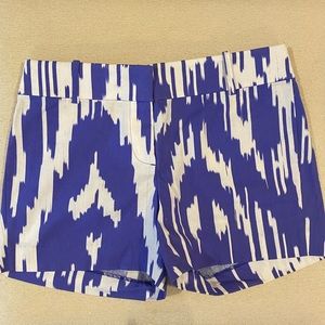 J. Crew Purple & White Ikat Shorts